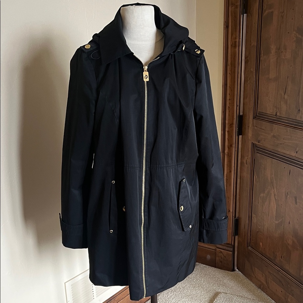 Michael Kors Black Coat with Gold Accents